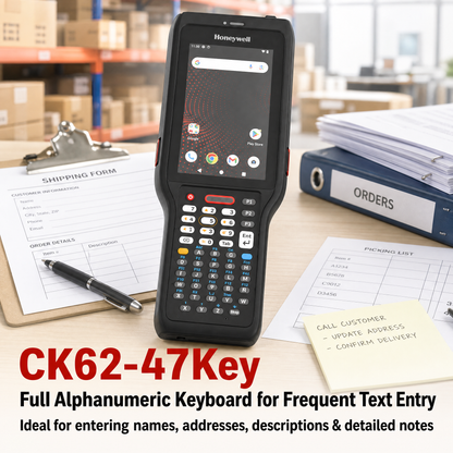 Honeywell CK62 mobile computer with full alphanumeric keyboard for data entry