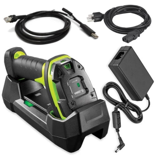 ZEBRA EVM/DCS,DS3678-SR3U4210SFW DS3678, STANDARD RANGE 1D/2D IMAGER, CORDLESS, FIPS, USB KIT INCLUDES SCANNER, 7 FOOT USB CABLE, CRADLE, POWER, AND LINE CORD (23844-00-00R), VIBRATION MOTOR, INDUSTRIAL GREEN