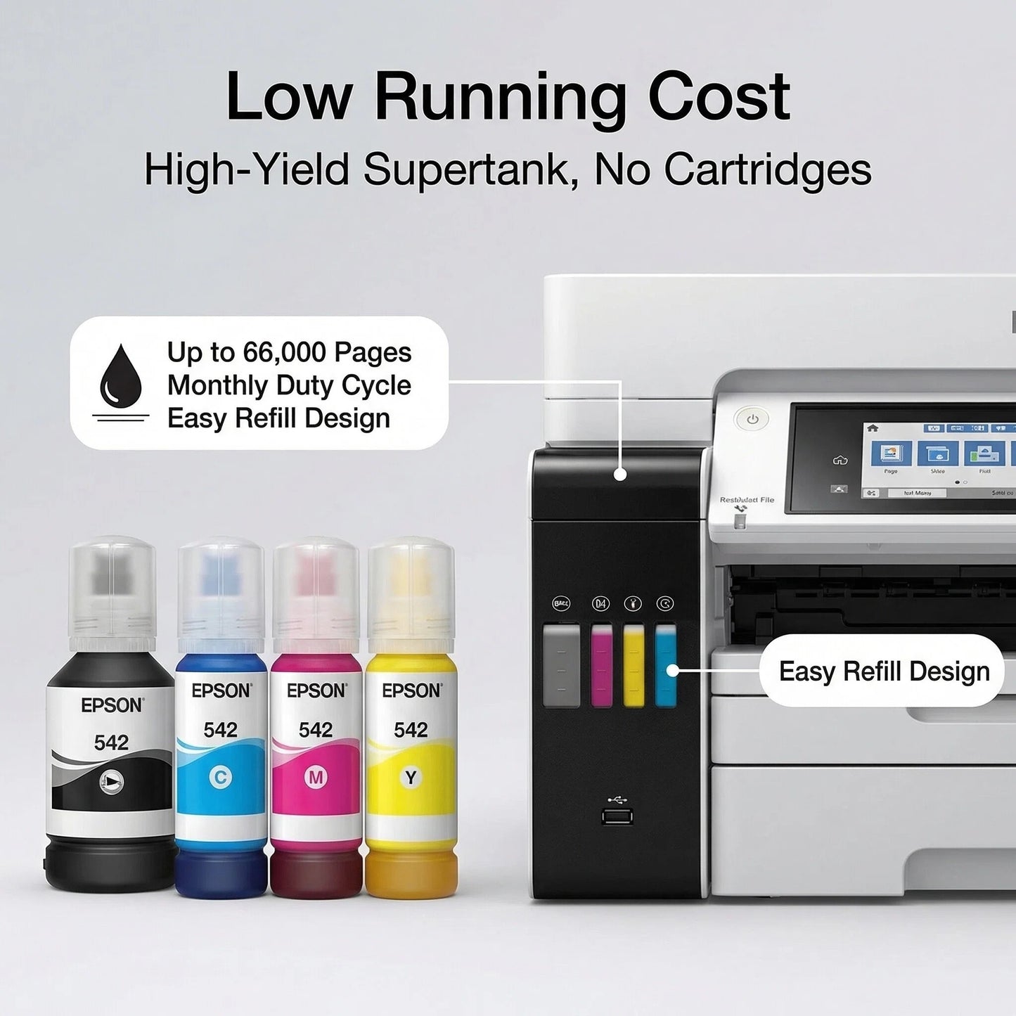 Epson WorkForce ST-C8090 Inkjet Multifunction Printer - Color Print, Copier, Fax, Scanner, 4800 x 1200 dpi, Automatic Duplex Printing, 550-Sheet Input