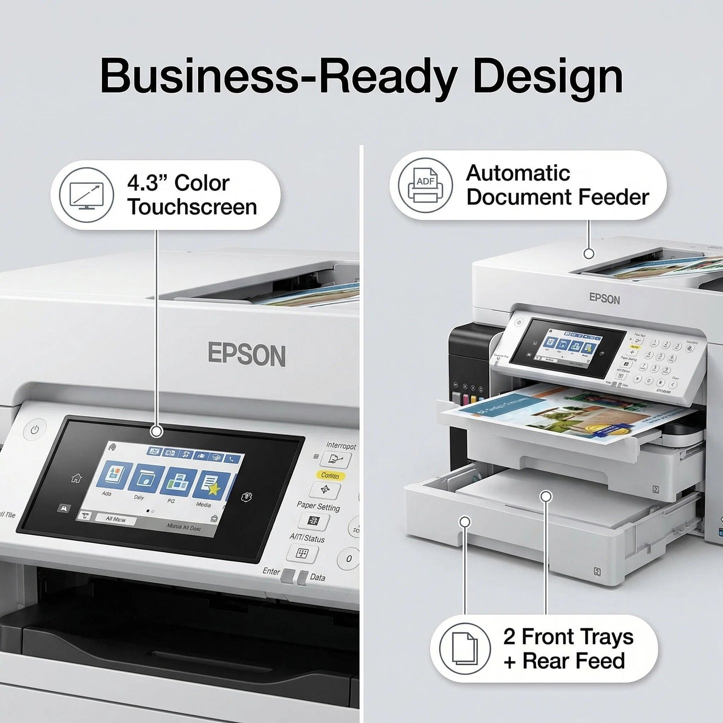Epson WorkForce ST-C8090 Inkjet Multifunction Printer - Color Print, Copier, Fax, Scanner, 4800 x 1200 dpi, Automatic Duplex Printing, 550-Sheet Input