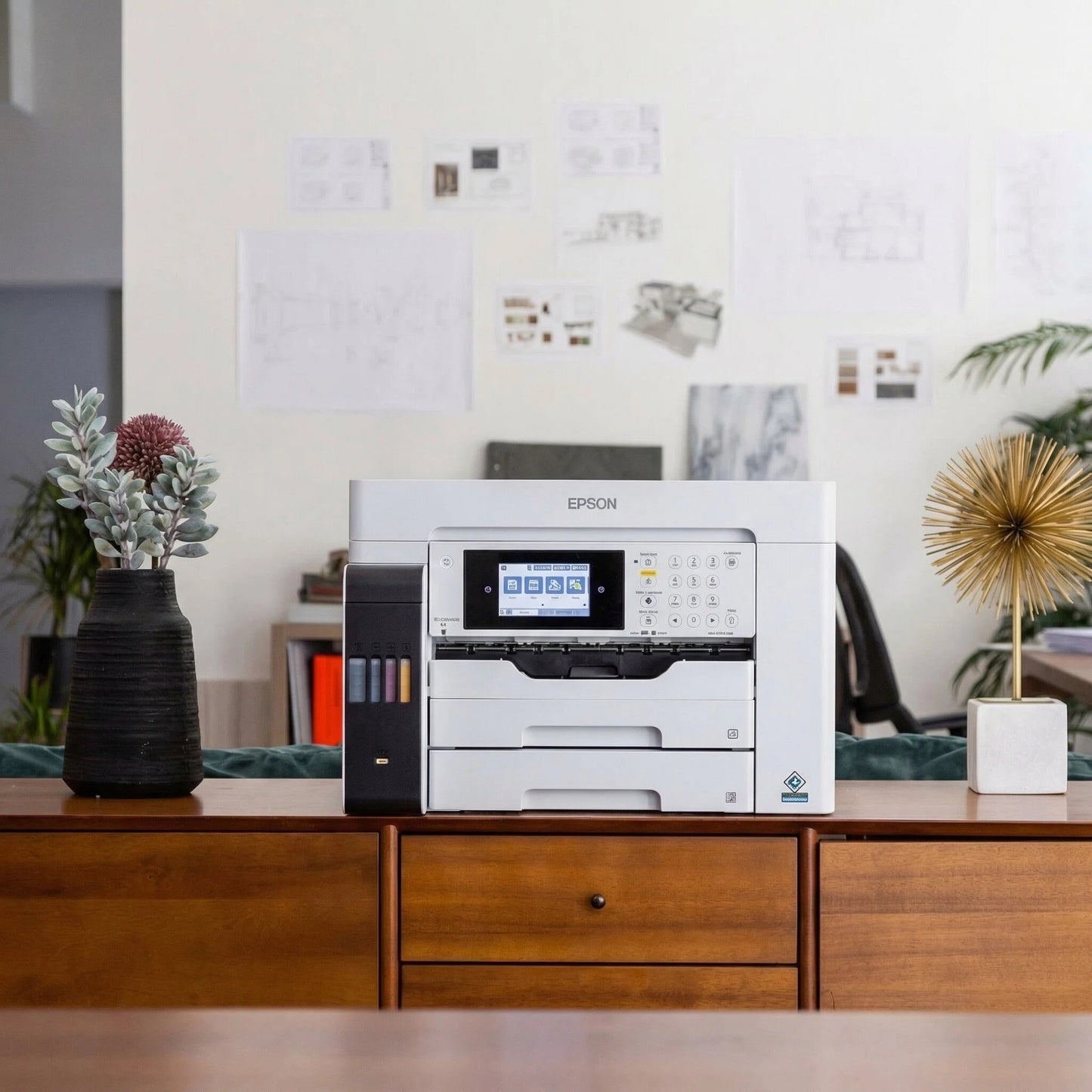 Epson WorkForce ST-C8090 Inkjet Multifunction Printer - Color Print, Copier, Fax, Scanner, 4800 x 1200 dpi, Automatic Duplex Printing, 550-Sheet Input