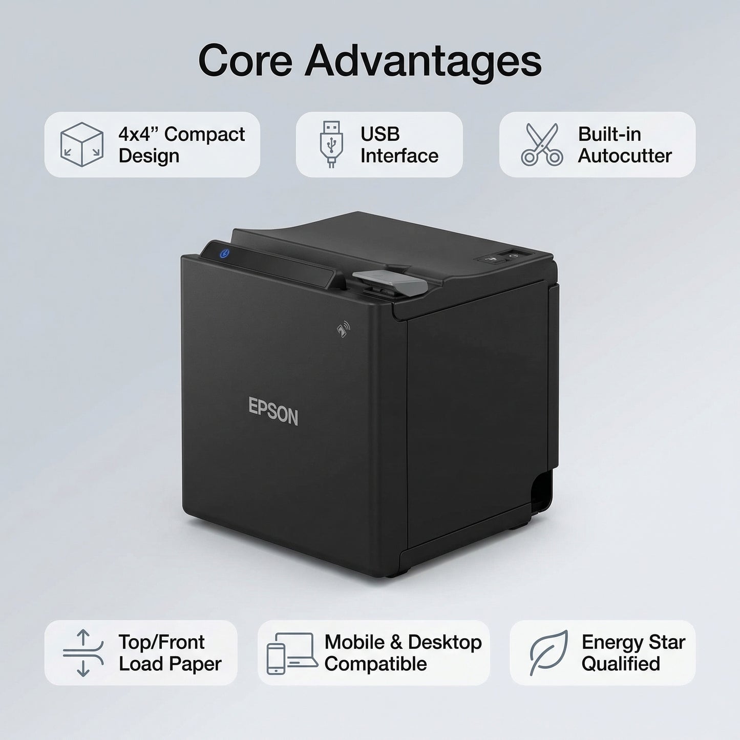 Epson C31CE74002 Series TM-M10 Thermal Receipt Printer, Autocutter, USB, Energy Star, Black