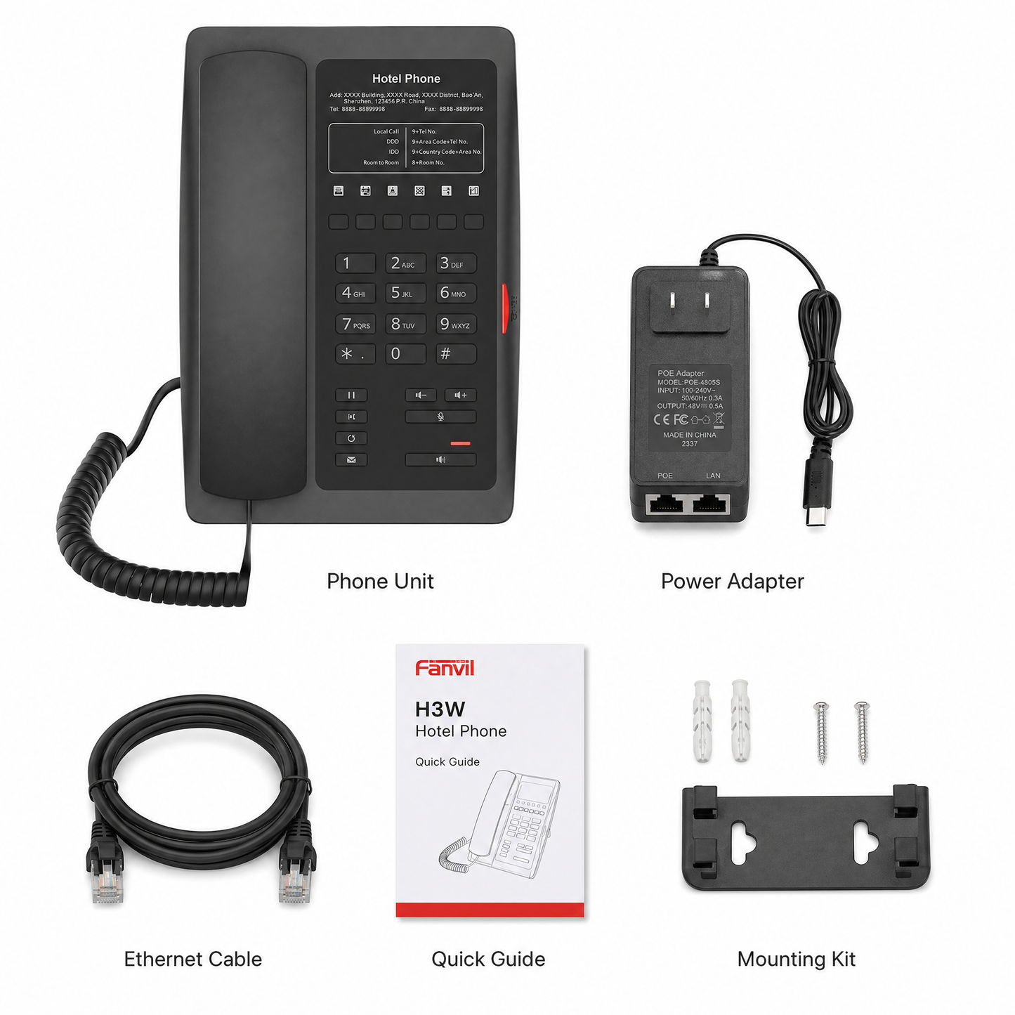 Fanvil H3W WiFi IP Phone with HD Audio for Hotels and Hospitality - 2 SIP Lines
