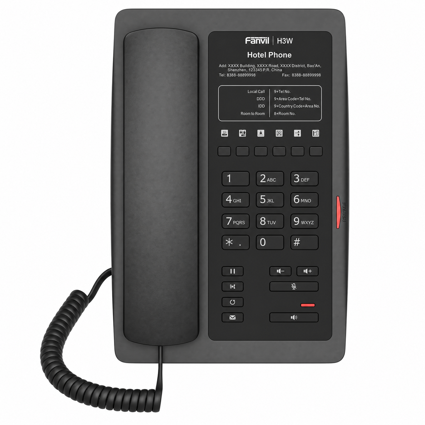 Fanvil H3W WiFi IP Phone with HD Audio for Hotels and Hospitality - 2 SIP Lines