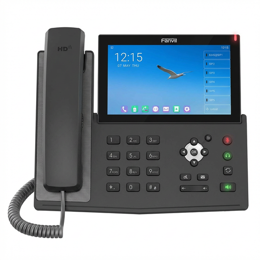 Fanvil X7A Android VoIP Phone - 7-Inch 1024x600 Color Touch Screen, 20 SIP Lines, 112 DSS Keys, Built-in Dual-Band 802.11ac Wi-Fi & Bluetooth, Dual Gigabit, PoE, EHS Headset, 10-Way Conference, Hotspot