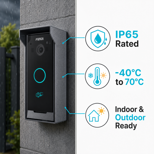 Fanvil i60 SIP Video Door Phone with 2MP Camera, IP65 Rated for Outdoor Access Control