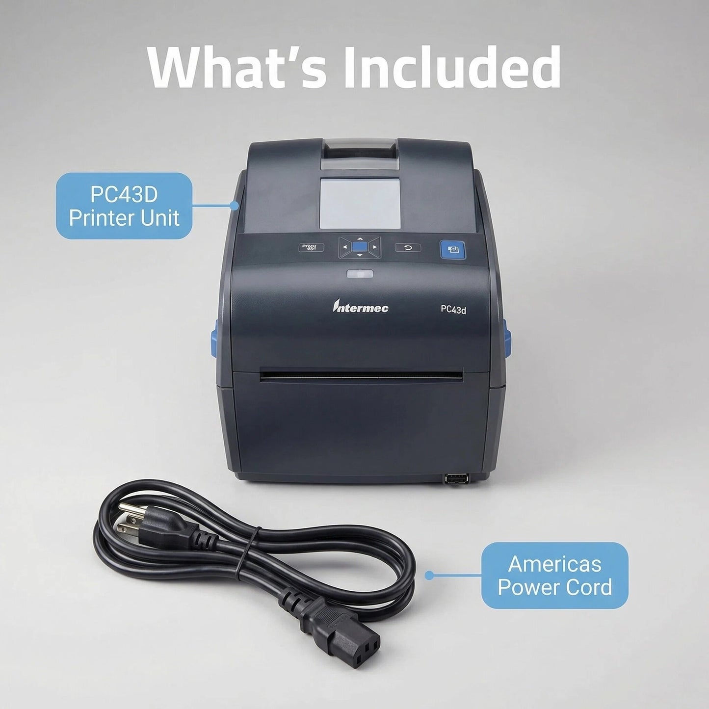 Honeywell PC43DA00100201 4 Inch Direct Thermal Desktop Printer - LCD Display, Real-Time Clock, USB Host Port, 203 DPI, Includes Americas Power Cord