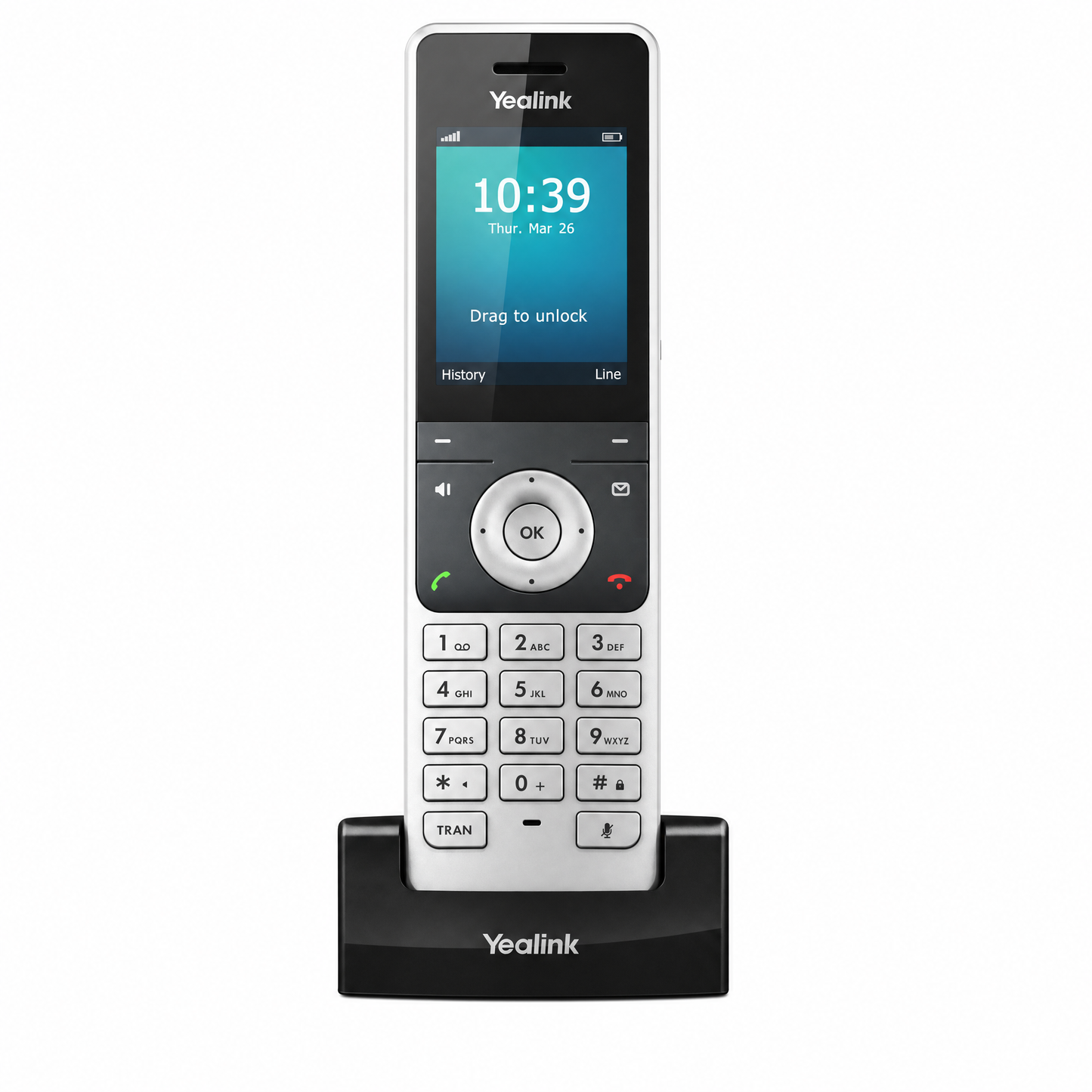 Yealink W56H DECT Wireless Handset with 2.4" Color Display and HD Audio for Business IP Telephony