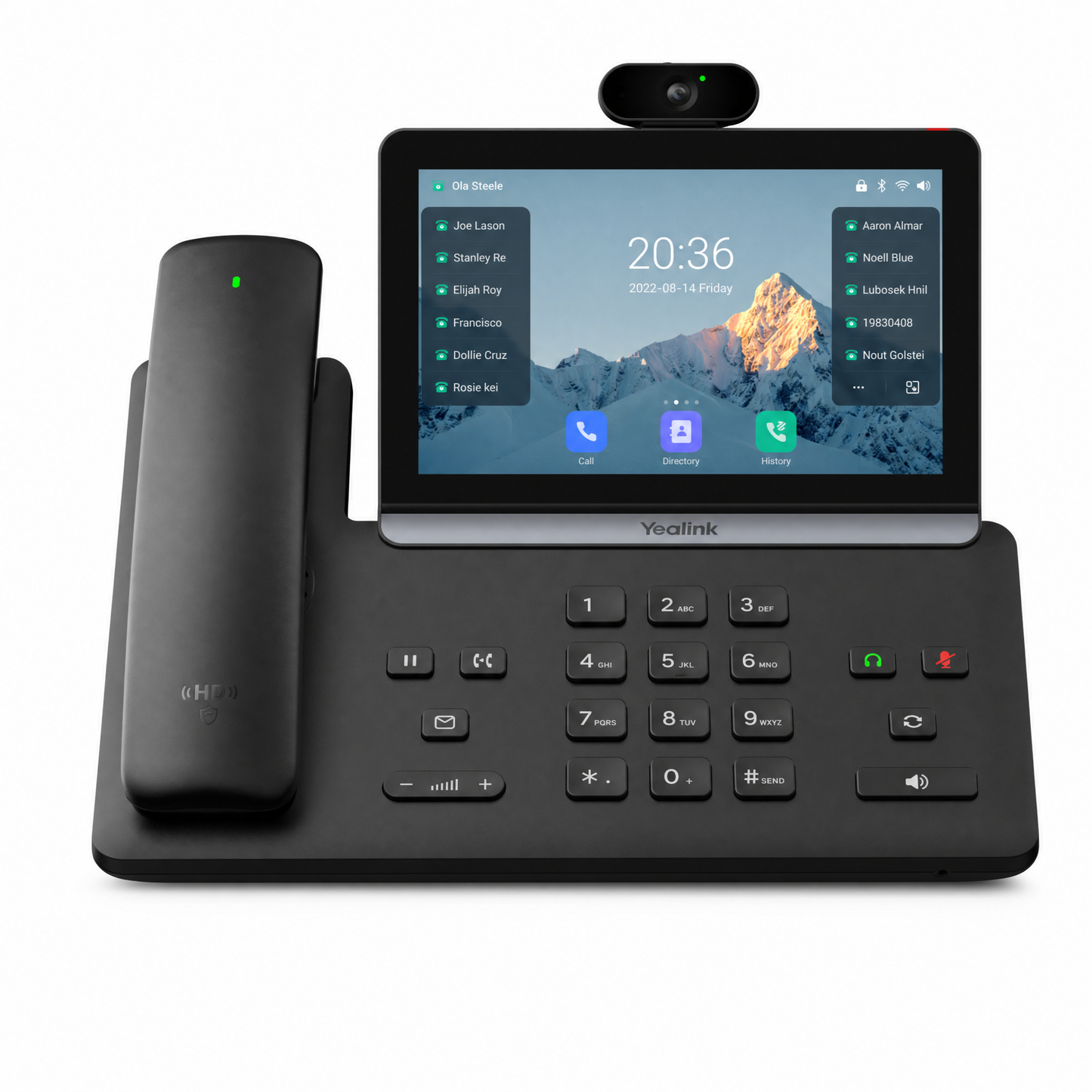 Yealink SIP-T88V Pro Smart Business Phone with 7-Inch Touchscreen, 5MP HD Camera, and Bluetooth Handset