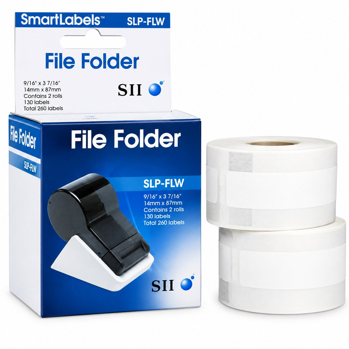 Seiko SLP-FLW (Pack of 5) White File Folder Labels for Document Organization and Filing Systems