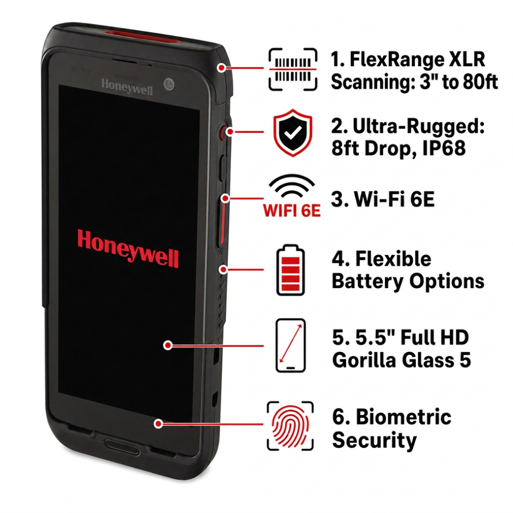 Honeywell CT47 (X0N) Mobile Computer - Ultra-Rugged WIFI Handheld with FlexRange Scanning