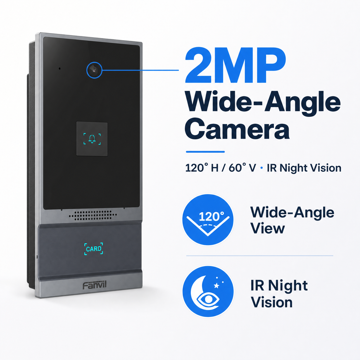 Fanvil i62 SIP Video Door Phone with 2MP Camera and IP66 Weatherproof Access Control Intercom