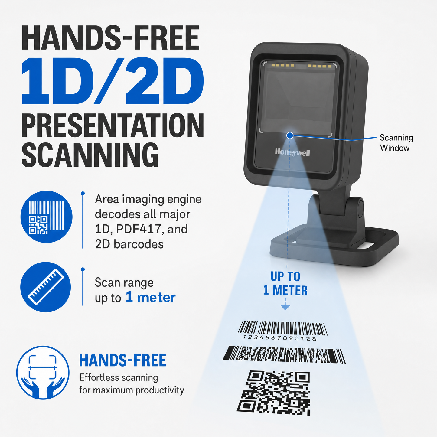Honeywell Genesis XP 7680g Hands-Free Presentation Barcode Scanner for Retail & Healthcare