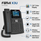 Fanvil X3U IP Phone - 6-Line Gigabit VoIP Desk Phone with 2.8-Inch Color Display for Office