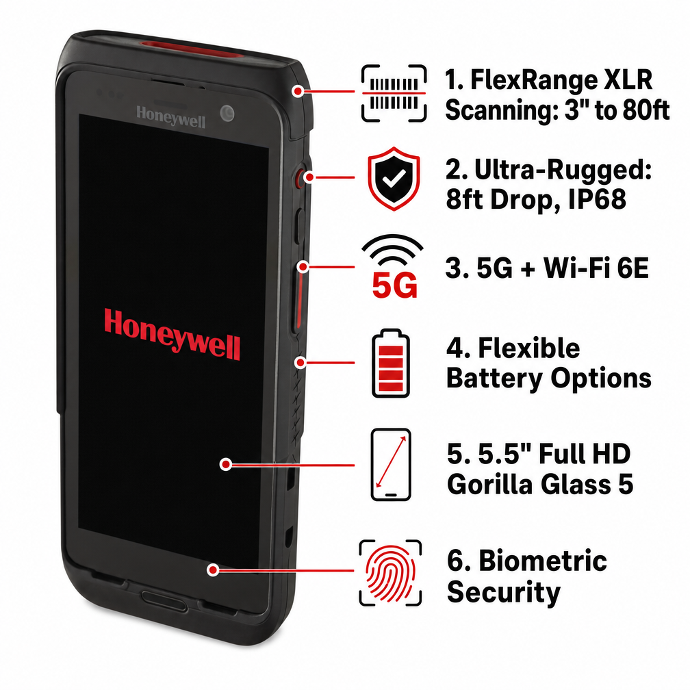 Honeywell CT47 (X1N)  Mobile Computer - Ultra-Rugged 5G Handheld with FlexRange Scanning