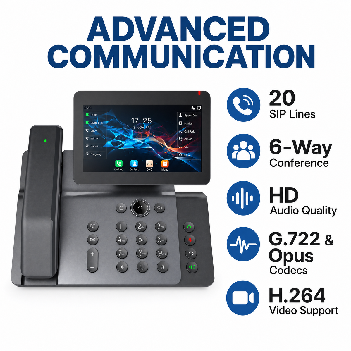 Fanvil V66 Pro IP phone with advanced UC features and touchscreen display