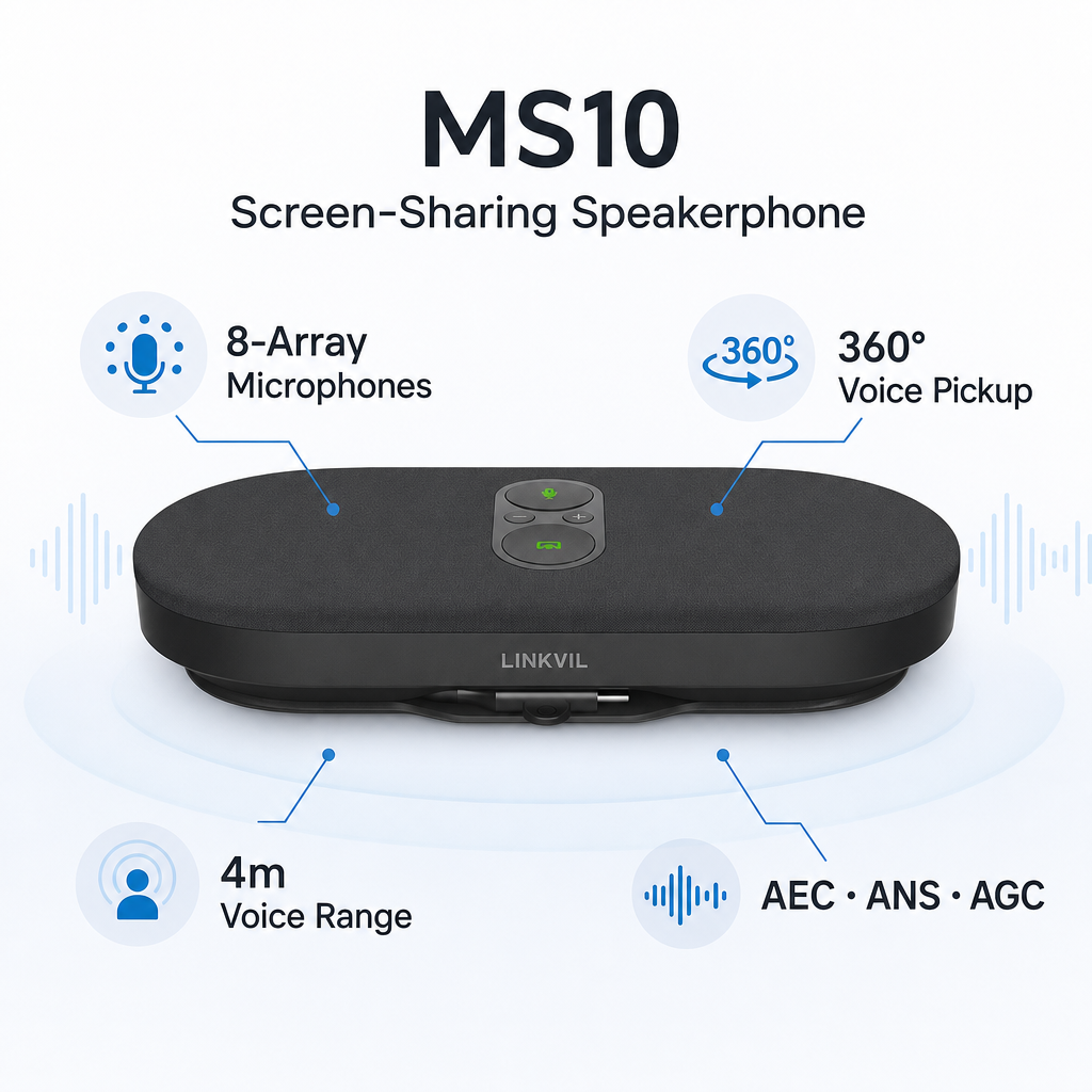 Fanvil CA400 speakerphone with 8-array mics and 360° voice pickup