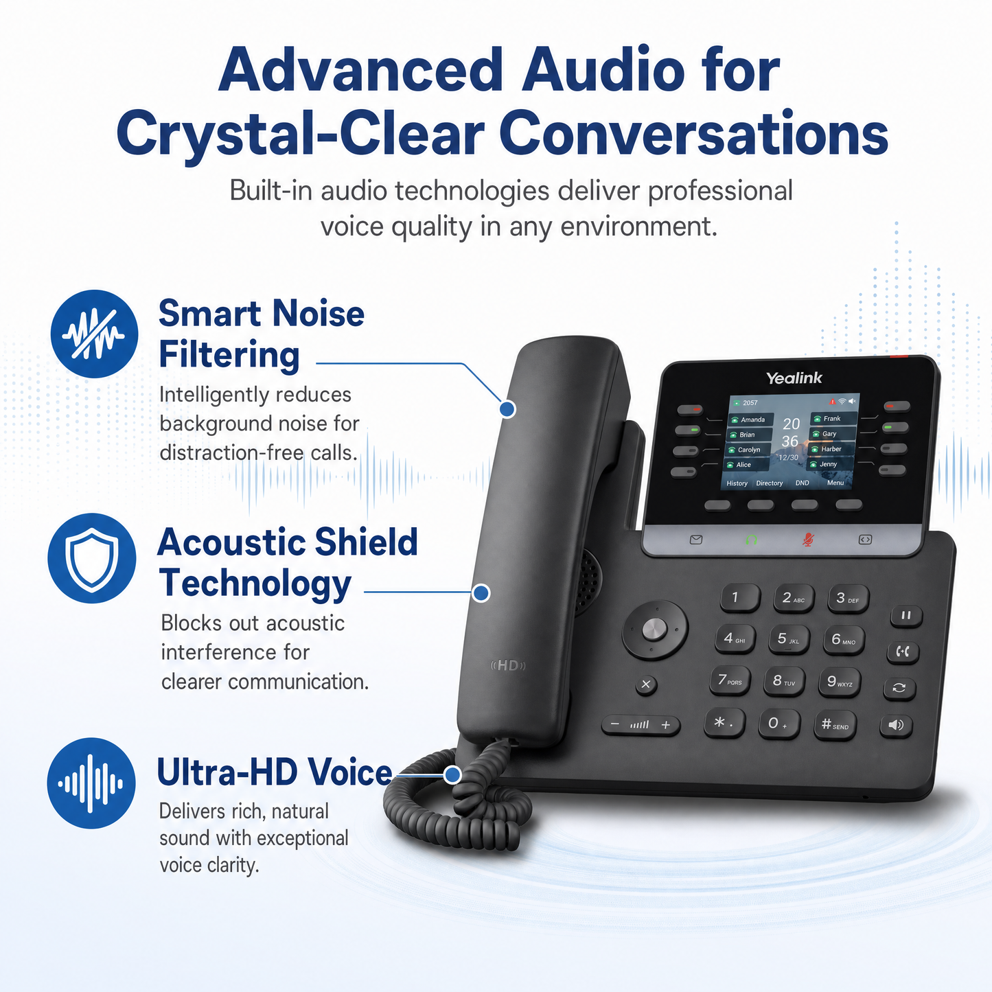 Yealink SIP-T73U Gigabit IP Phone with 2.8-Inch Color Display and 12 SIP Lines for Enterprise VoIP