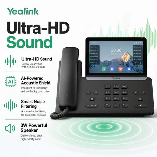 Yealink SIP-T87W Executive IP Phone with 7-Inch Touchscreen, Wi-Fi 6 & Bluetooth 5.0