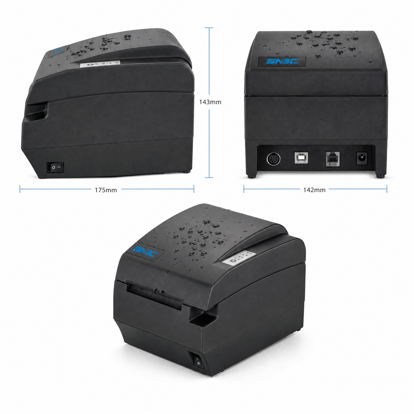 SNBC BTP-R580II 80mm Thermal Receipt Printer with IPX1 Splash-Proof Design for POS and Restaurant Systems