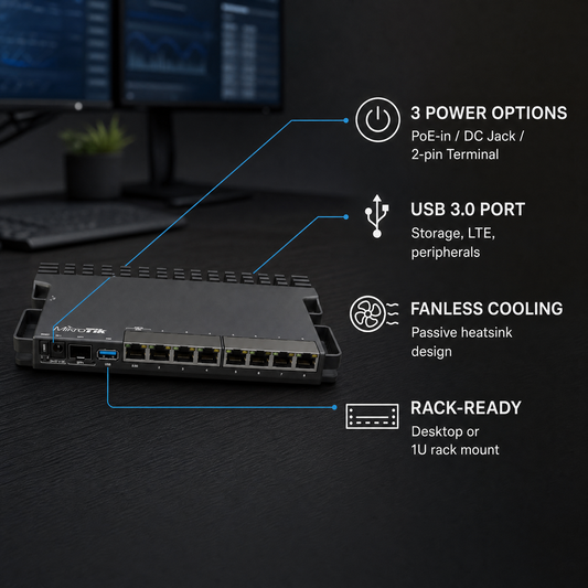 MikroTik RB5009UG+S+IN Multi-Gigabit Router with 10G SFP+ for Enterprise Network Infrastructure
