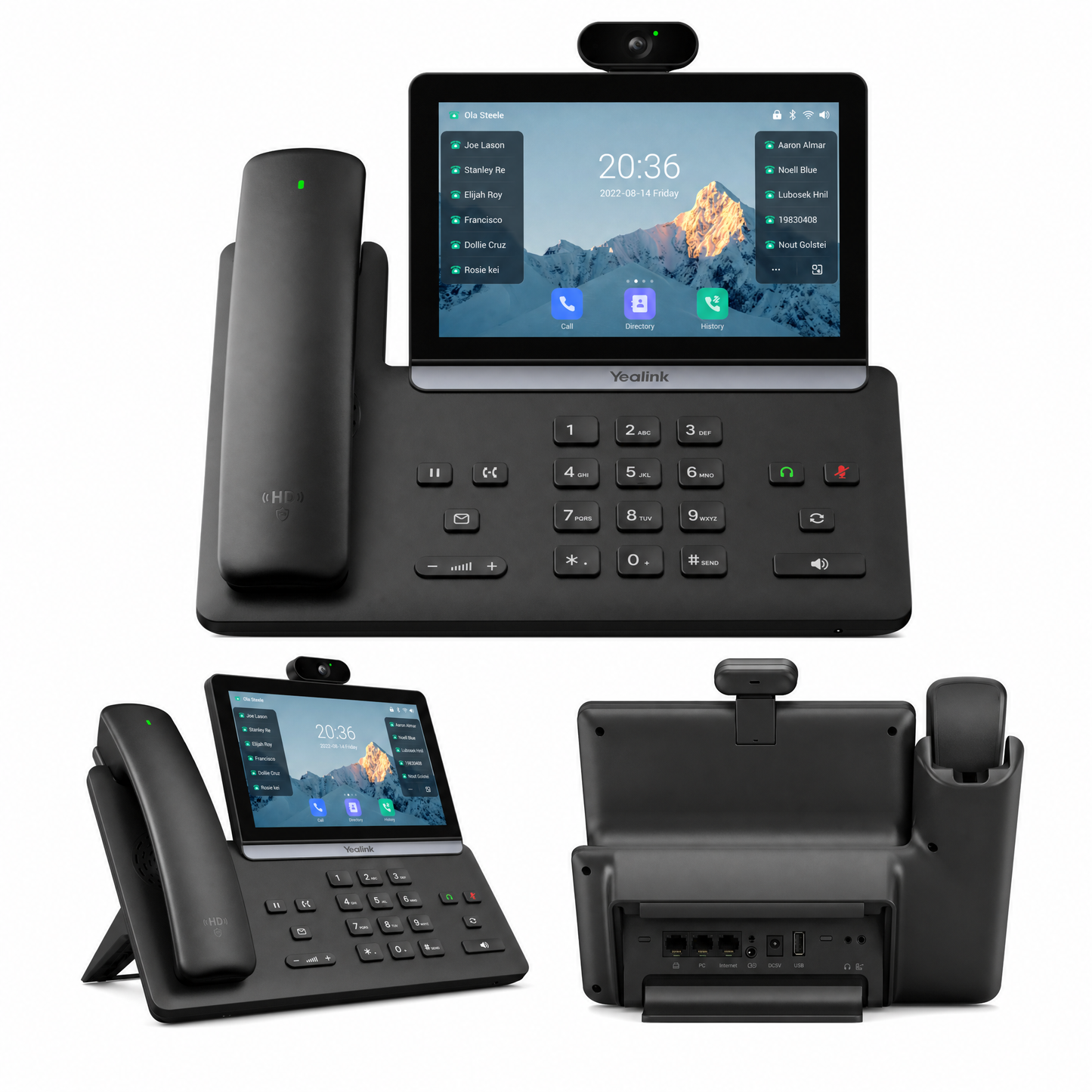 Yealink SIP-T88V Pro Smart Business Phone with 7-Inch Touchscreen, 5MP HD Camera, and Bluetooth Handset