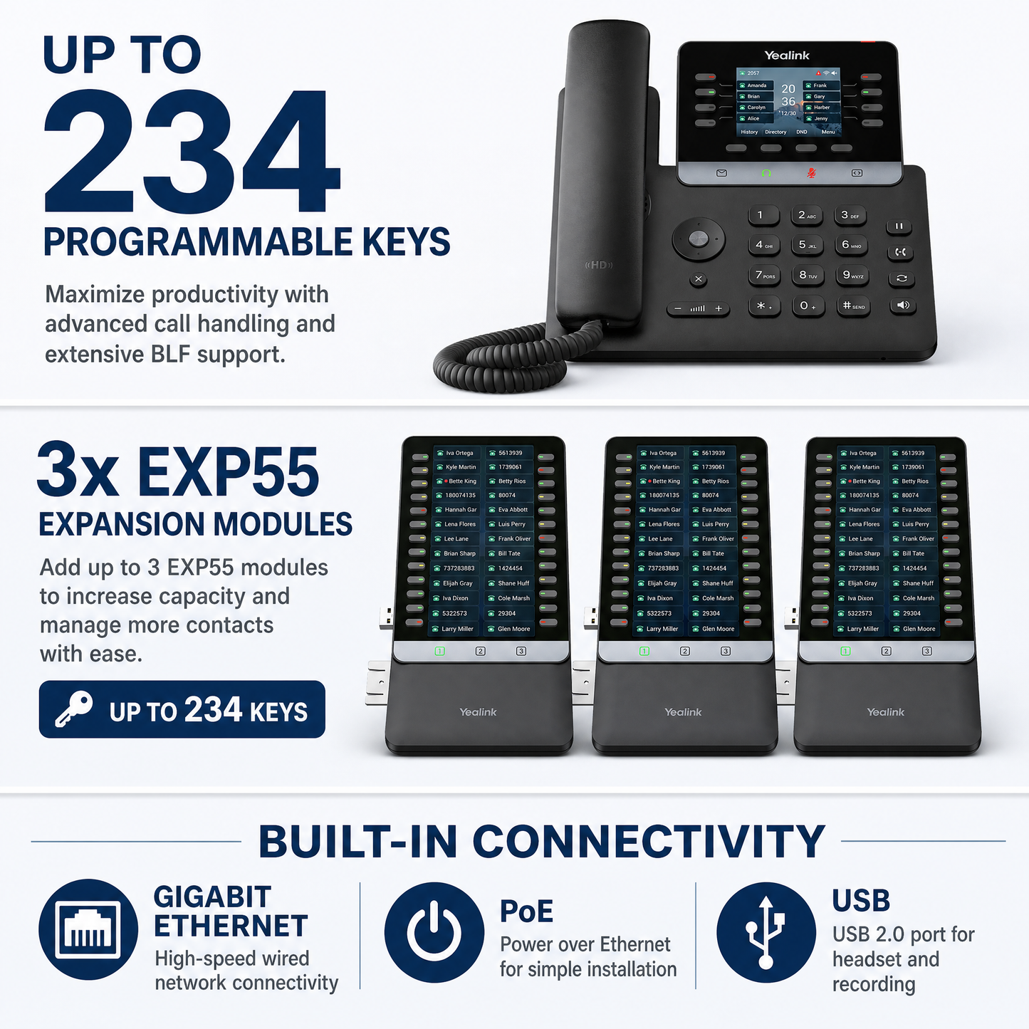 Yealink SIP-T73U Gigabit IP Phone with 2.8-Inch Color Display and 12 SIP Lines for Enterprise VoIP
