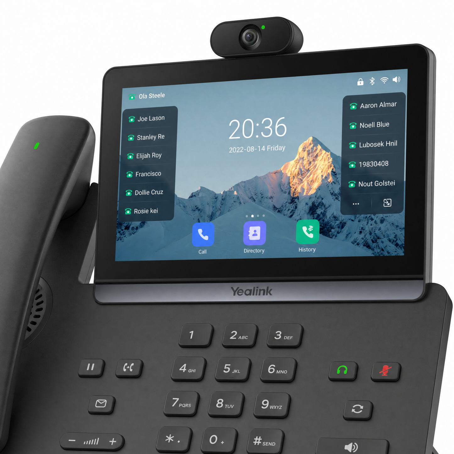 Yealink SIP-T88V Pro Smart Business Phone with 7-Inch Touchscreen, 5MP HD Camera, and Bluetooth Handset