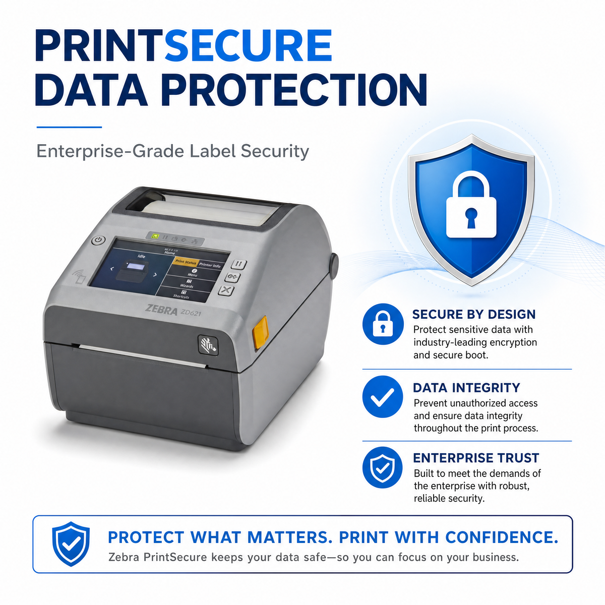 Zebra ZD621 ZD6A043-301F00EZ 4-Inch Thermal Transfer Desktop Printer with 300 DPI Resolution