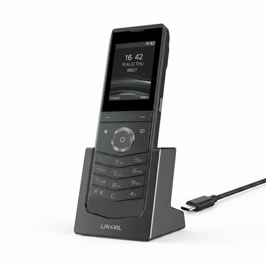 Fanvil W611W Portable Wi-Fi 6 Phone - 2 SIP Lines, IP67 Waterproof, Dual-Band 2.4GHz & 5GHz, Bluetooth 5.0, 2.4" Color LCD, 9-Hour Talk Time, PTT Button, USB-C Charging