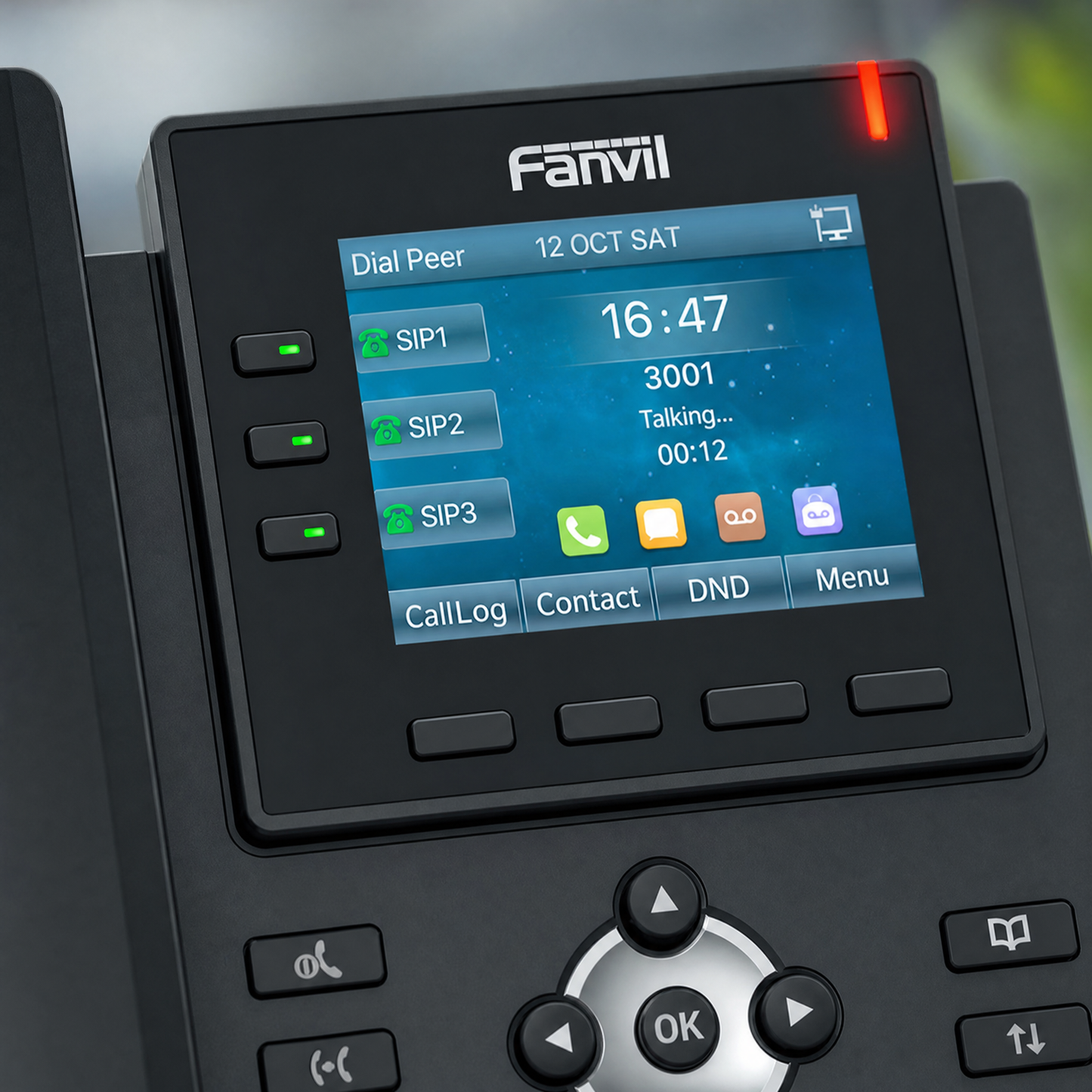 Fanvil X3U IP Phone - 6-Line Gigabit VoIP Desk Phone with 2.8-Inch Color Display for Office