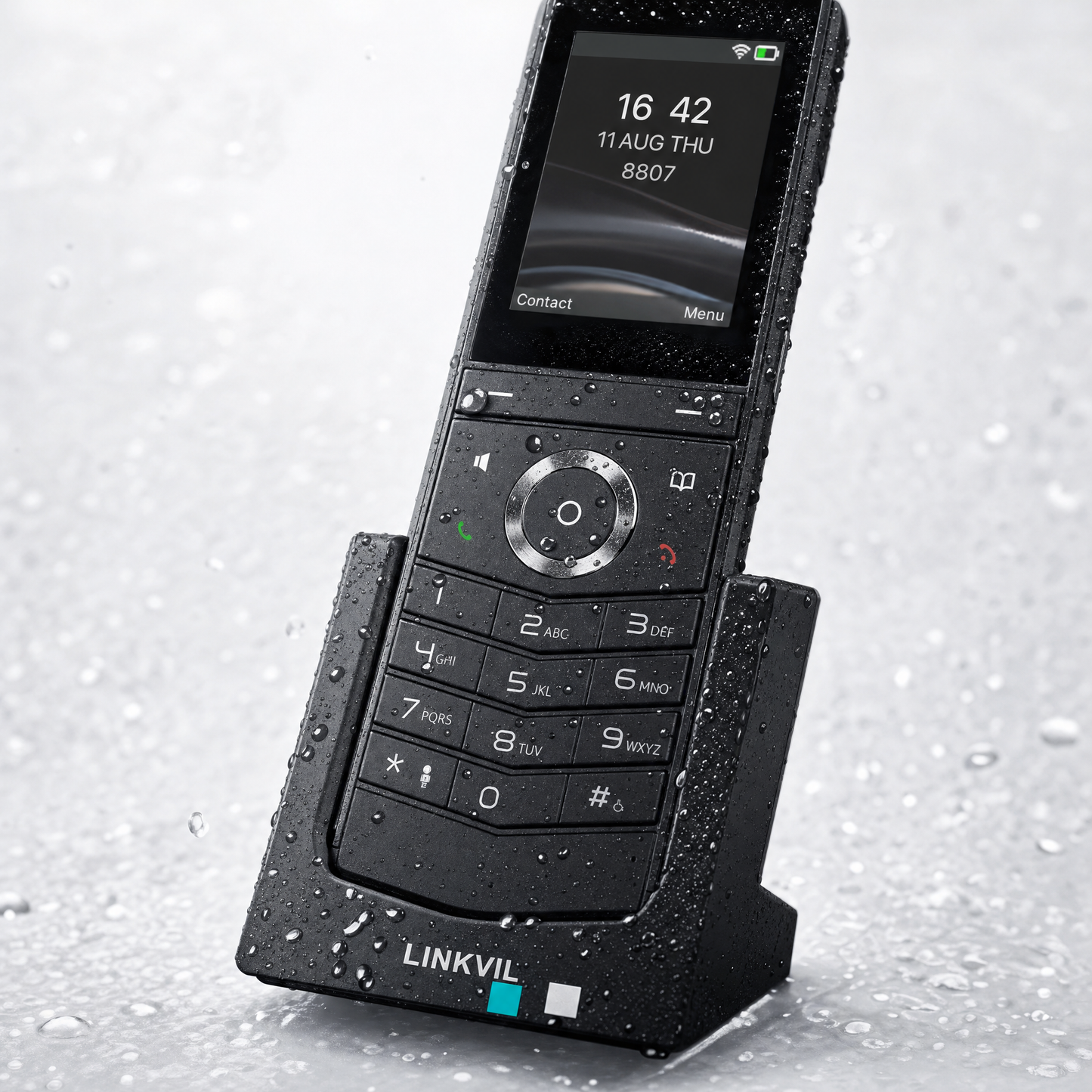 Fanvil Linkvil W611W IP67 Ruggedized Wi-Fi 6 Cordless VoIP Phone with Bluetooth for Enterprise Mobility
