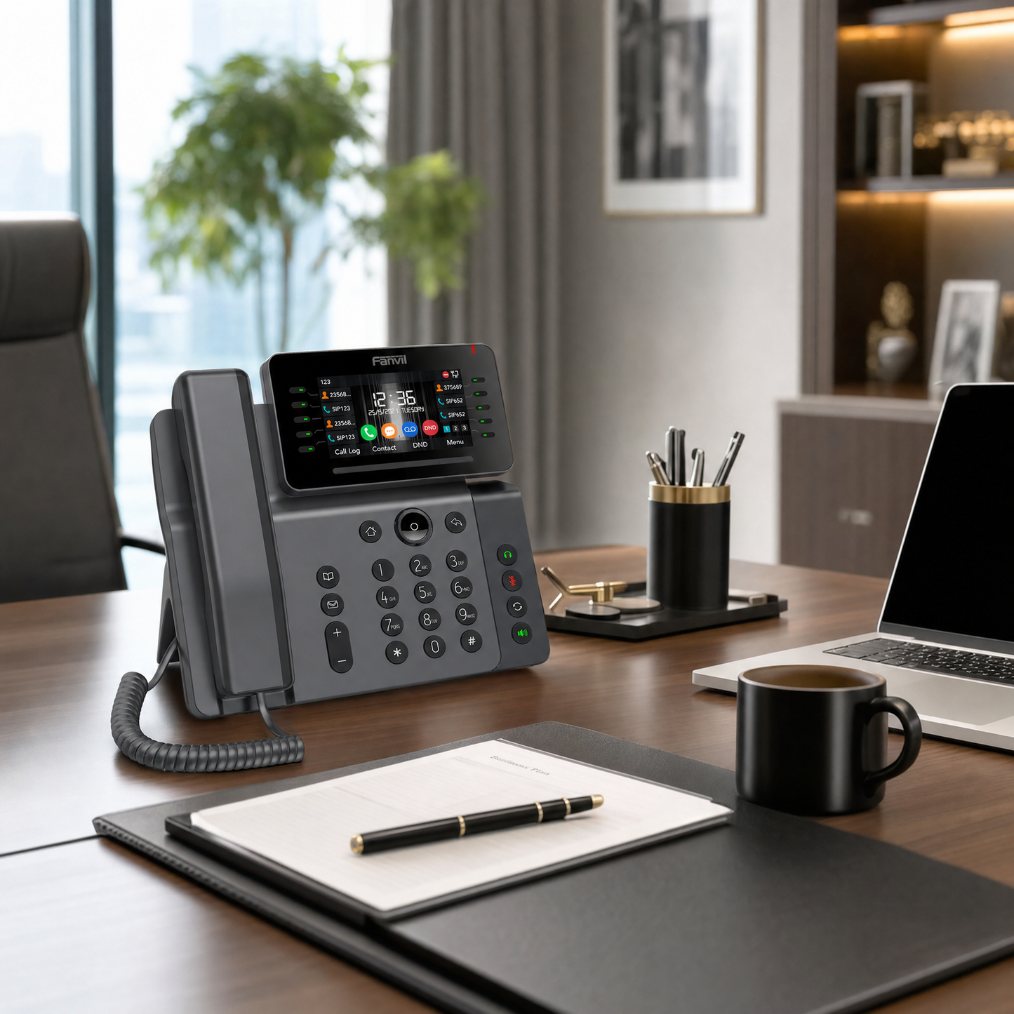 Fanvil V65 Executive IP Phone with Adjustable 4.3" Screen and Dual-Band Wi-Fi for Modern Offices