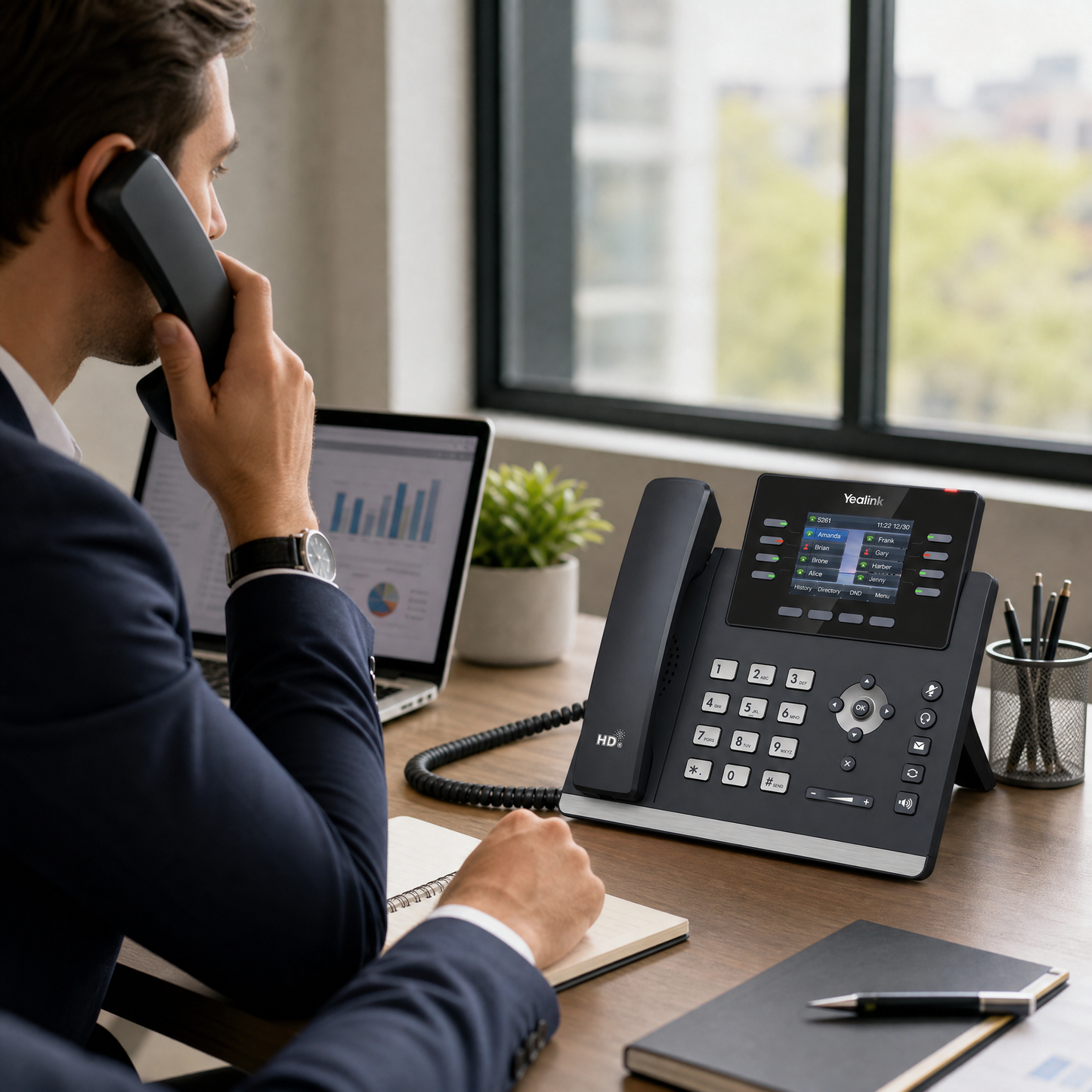 Yealink SIP-T77U VOIP Phone with 7-Inch Touchscreen for Executive Communication