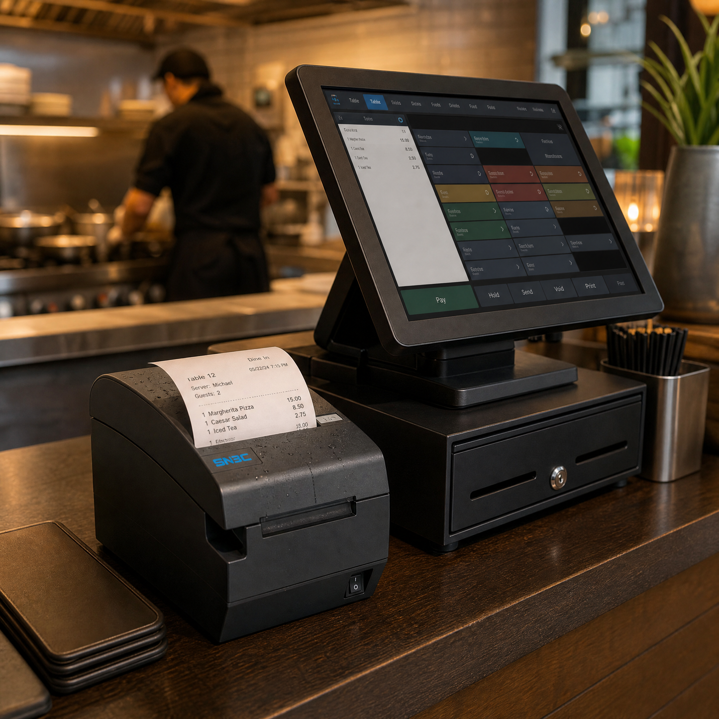 SNBC BTP-R580II 80mm Thermal Receipt Printer with IPX1 Splash-Proof Design for POS and Restaurant Systems