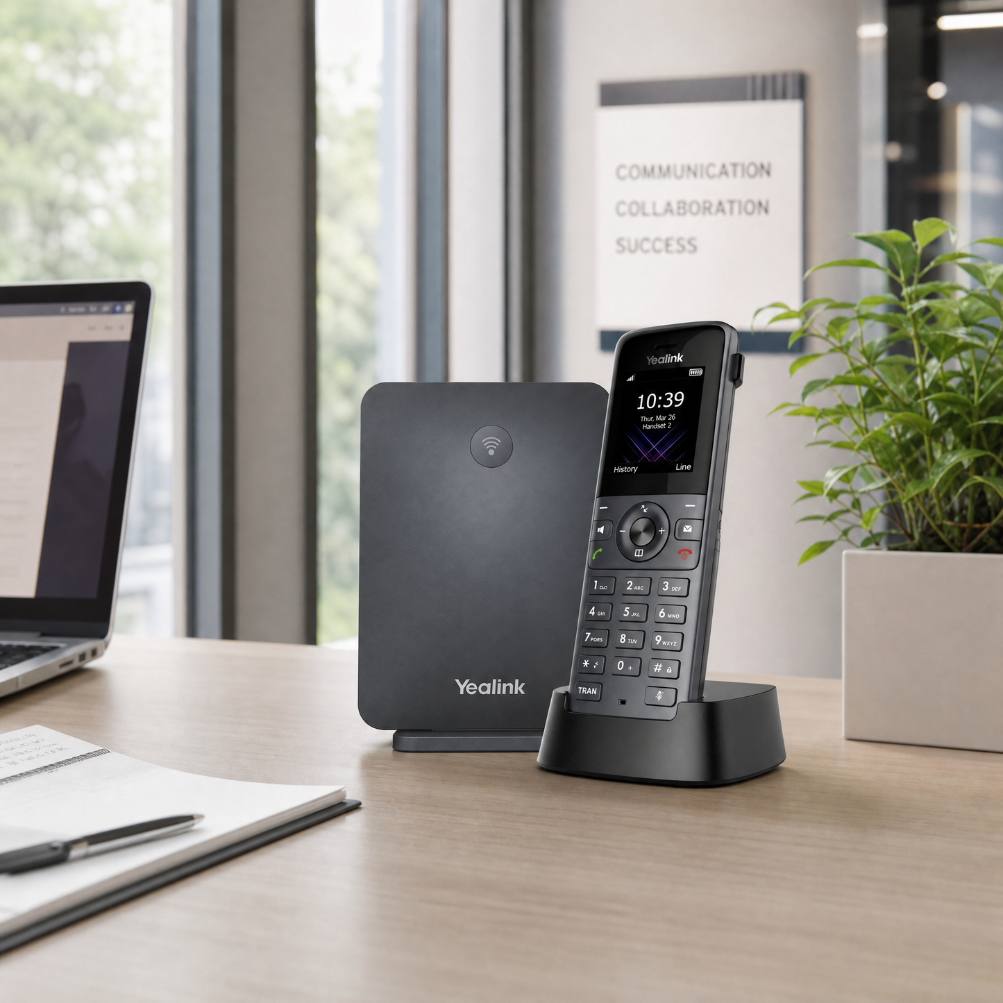 Yealink W73P DECT IP Phone System with 10 Handset Capacity for SMB Wireless Communication