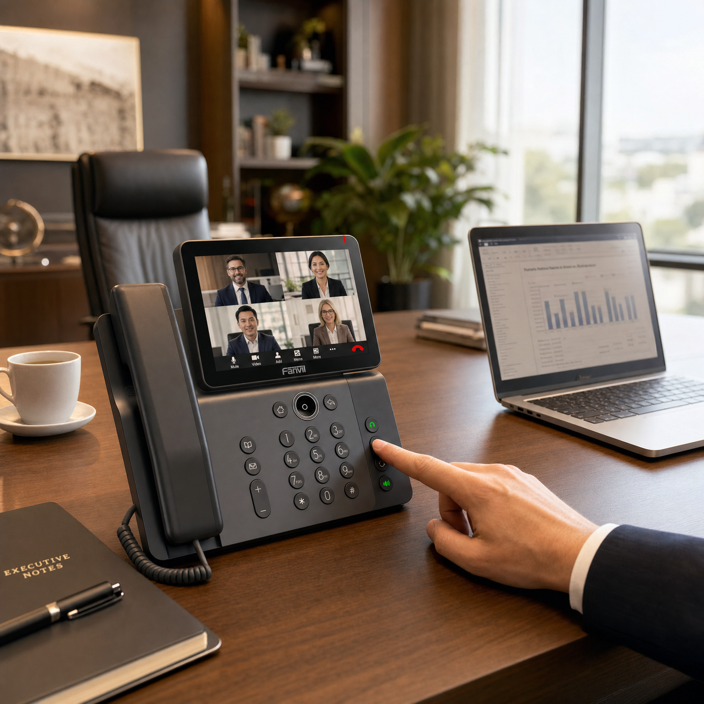 Fanvil V66 Prime Business IP Phone with 7-Inch Touchscreen and Wi-Fi 6 for Enterprise Offices