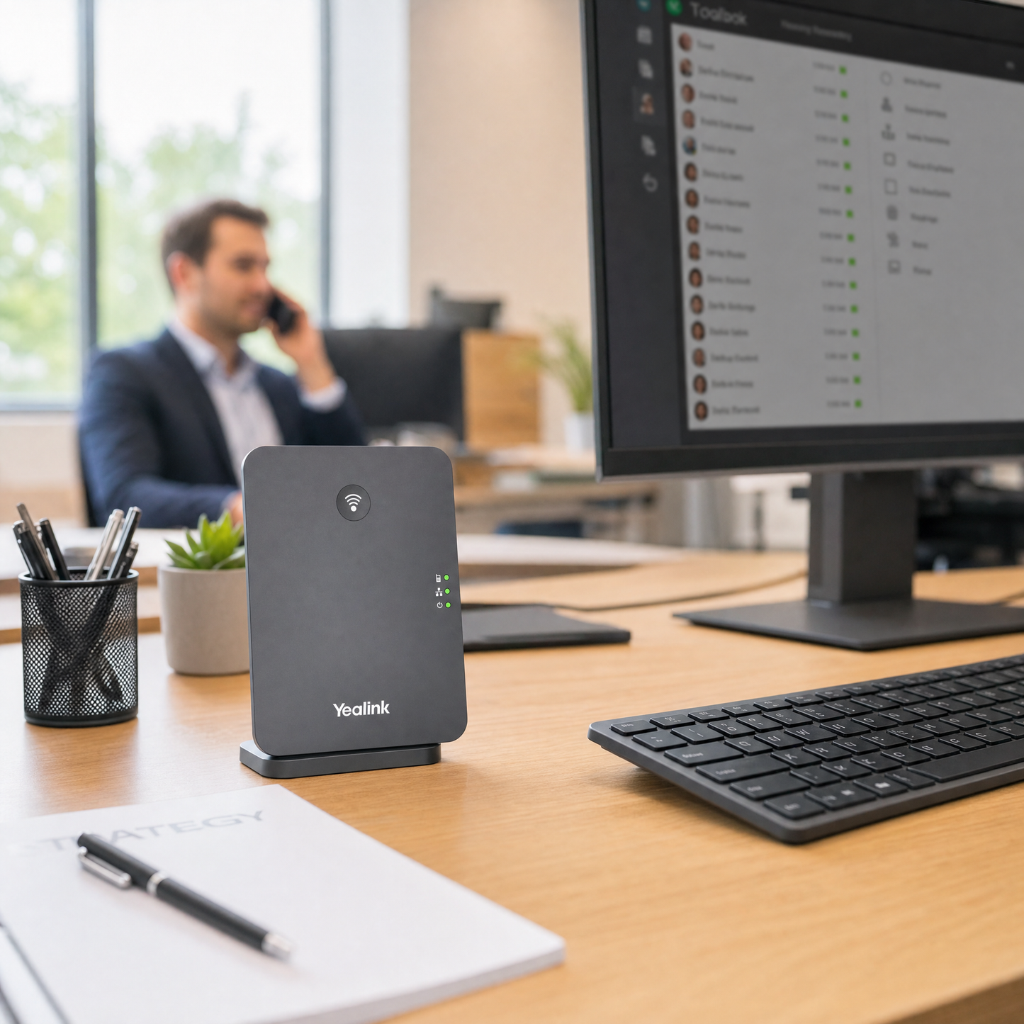Yealink W70B DECT IP Base Station for Enterprise - Supports Up to 10 Handsets & 20 Calls