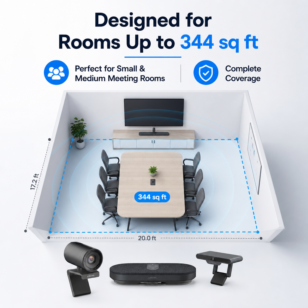 Fanvil CA400 conference system with 344 sq ft coverage for meeting rooms