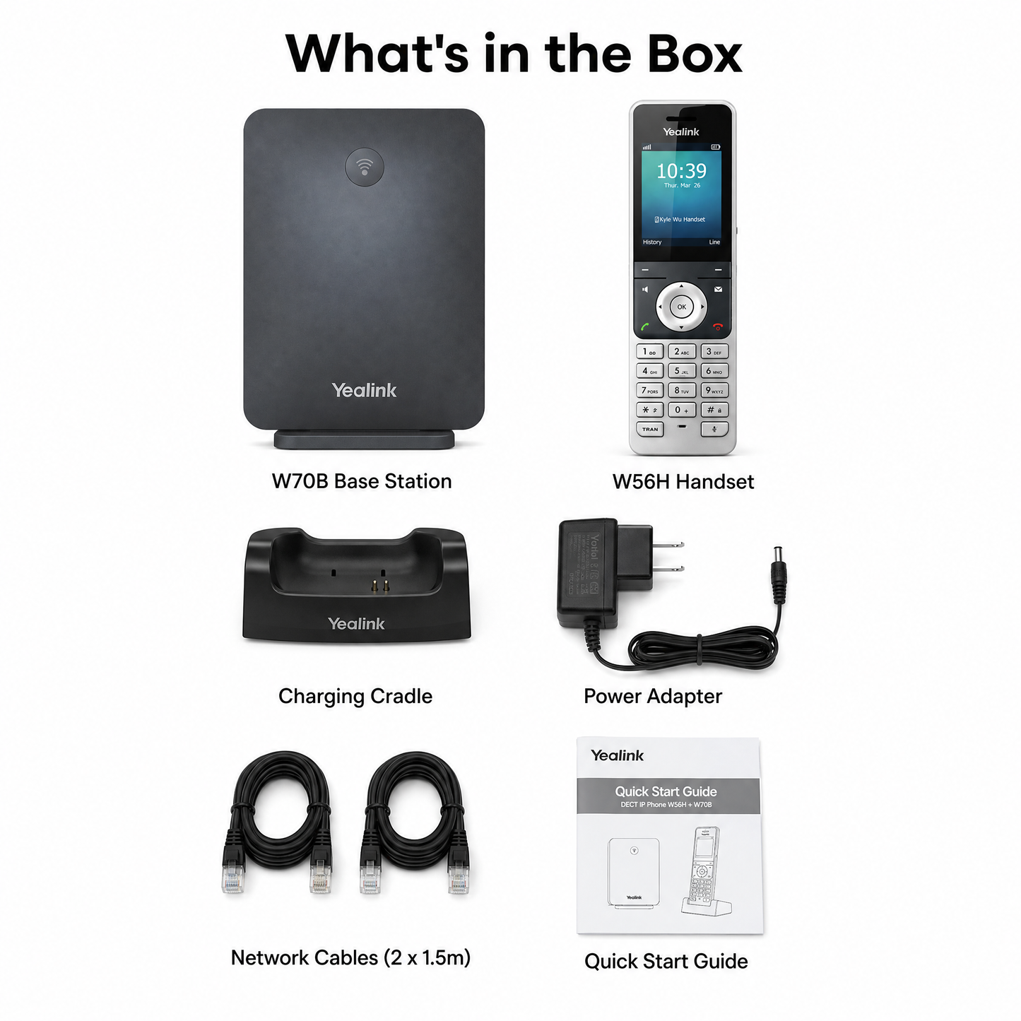 Yealink W76P DECT IP Phone System with Base Station and Handset for Multi-Line Business Communication