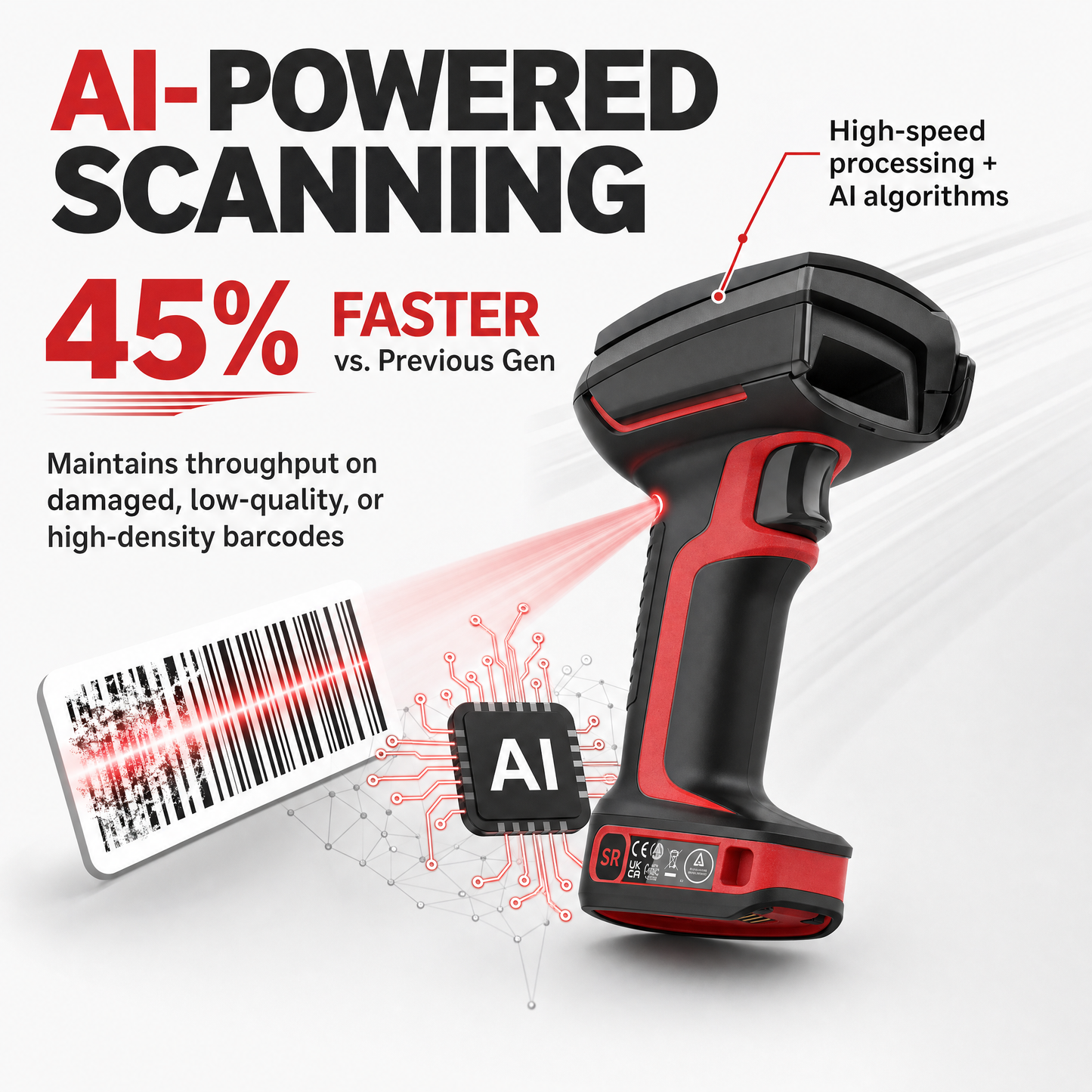 Honeywell Granit Ultra 2105i Wireless Barcode Scanner - Ultra-Rugged Area Imager for Warehouse & Manufacturing