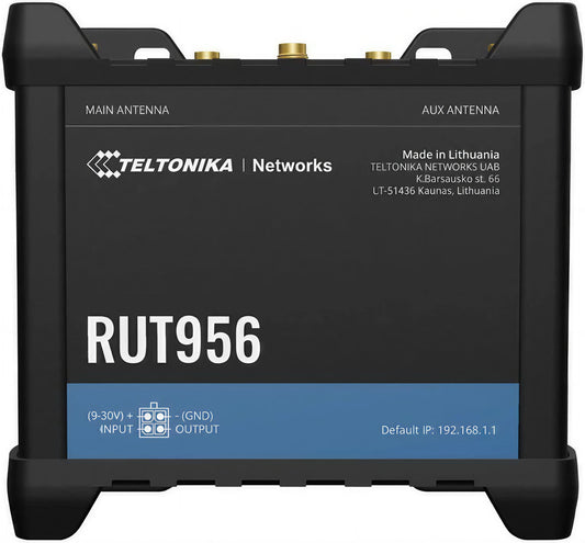 Teltonika RUT956A00A00 Industrial 4G LTE Router with Dual SIM, GPS, WiFi, and Serial Interfaces for North Amer