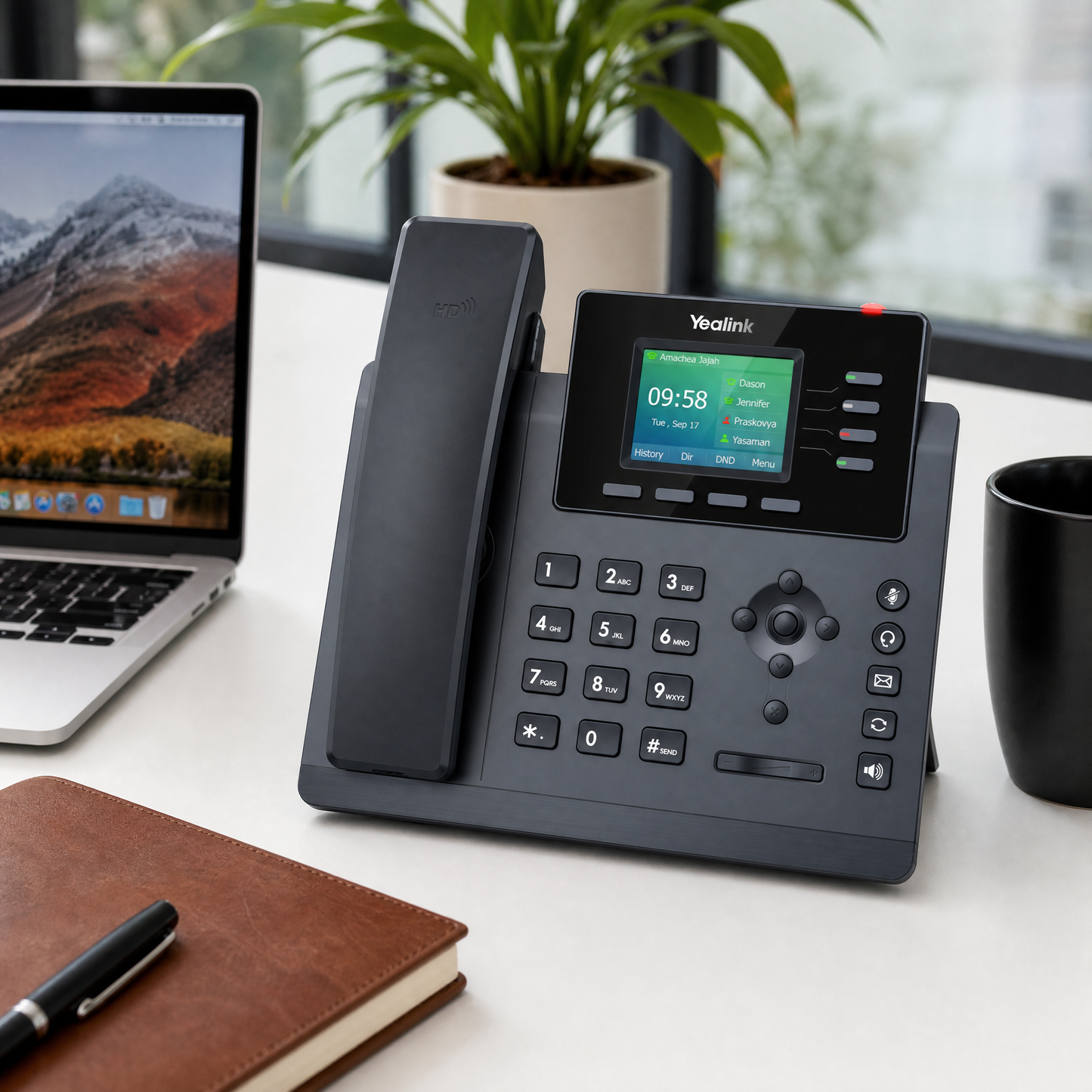 Yealink SIP-T34W IP Phone with Built-In Dual-Band Wi-Fi for Enterprise VoIP Communications