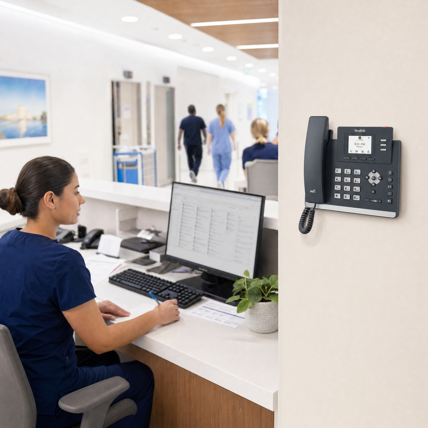 Yealink MP52-E2-Teams Microsoft Teams Phone - Non-Touchscreen Desk Phone for Public Areas