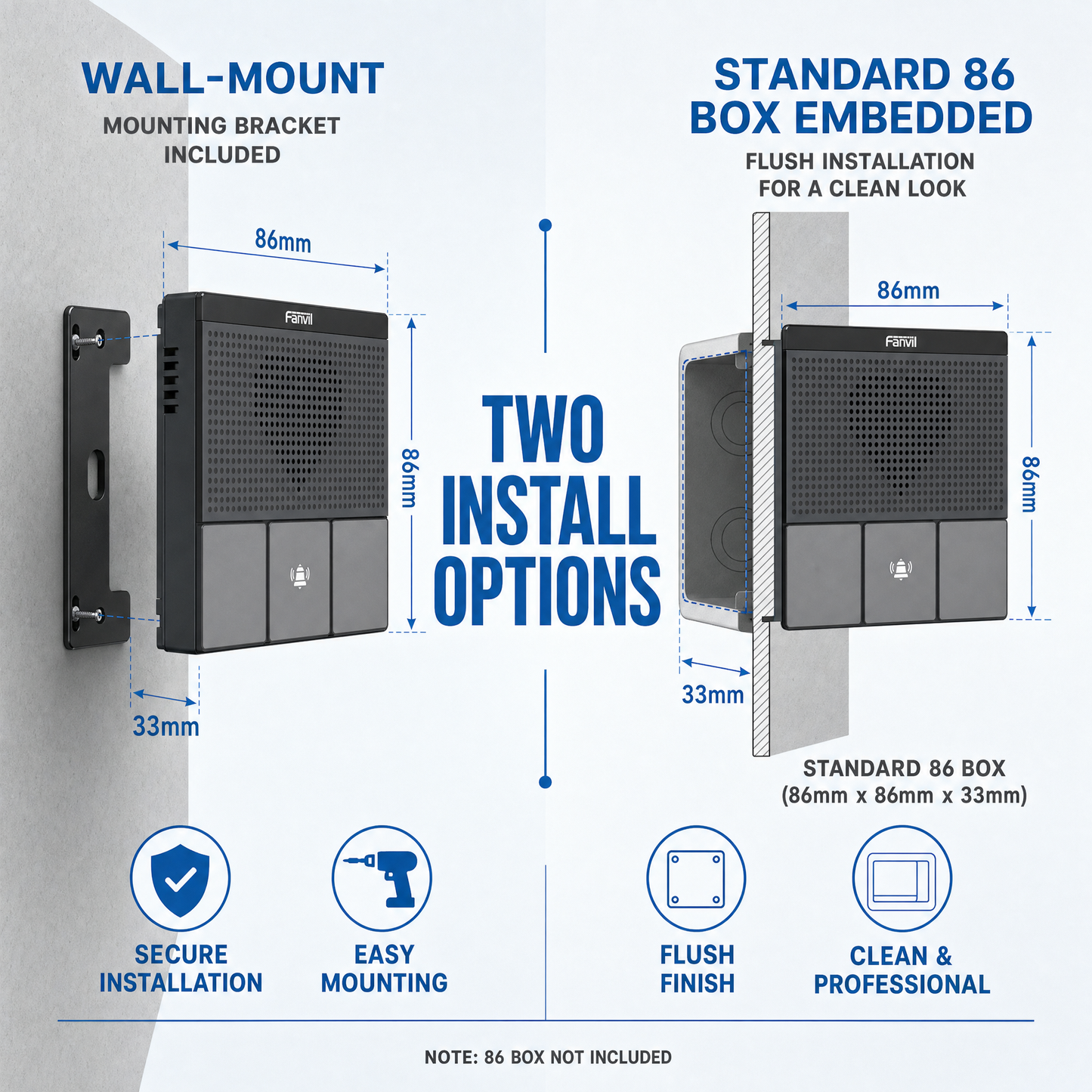 Fanvil A10W SIP Mini Intercom with Dual-Band Wi-Fi for Indoor Security and Access Control