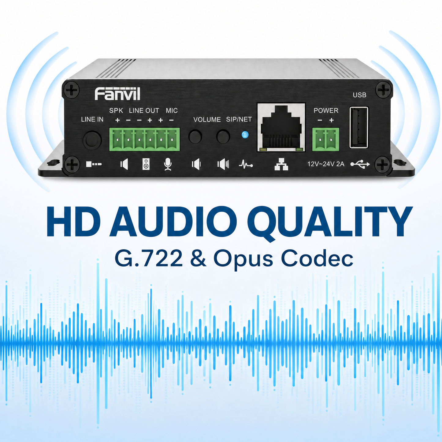 Fanvil PA3 SIP Public Address System with MP3 Broadcast for Campus, Retail & Transit Facilities