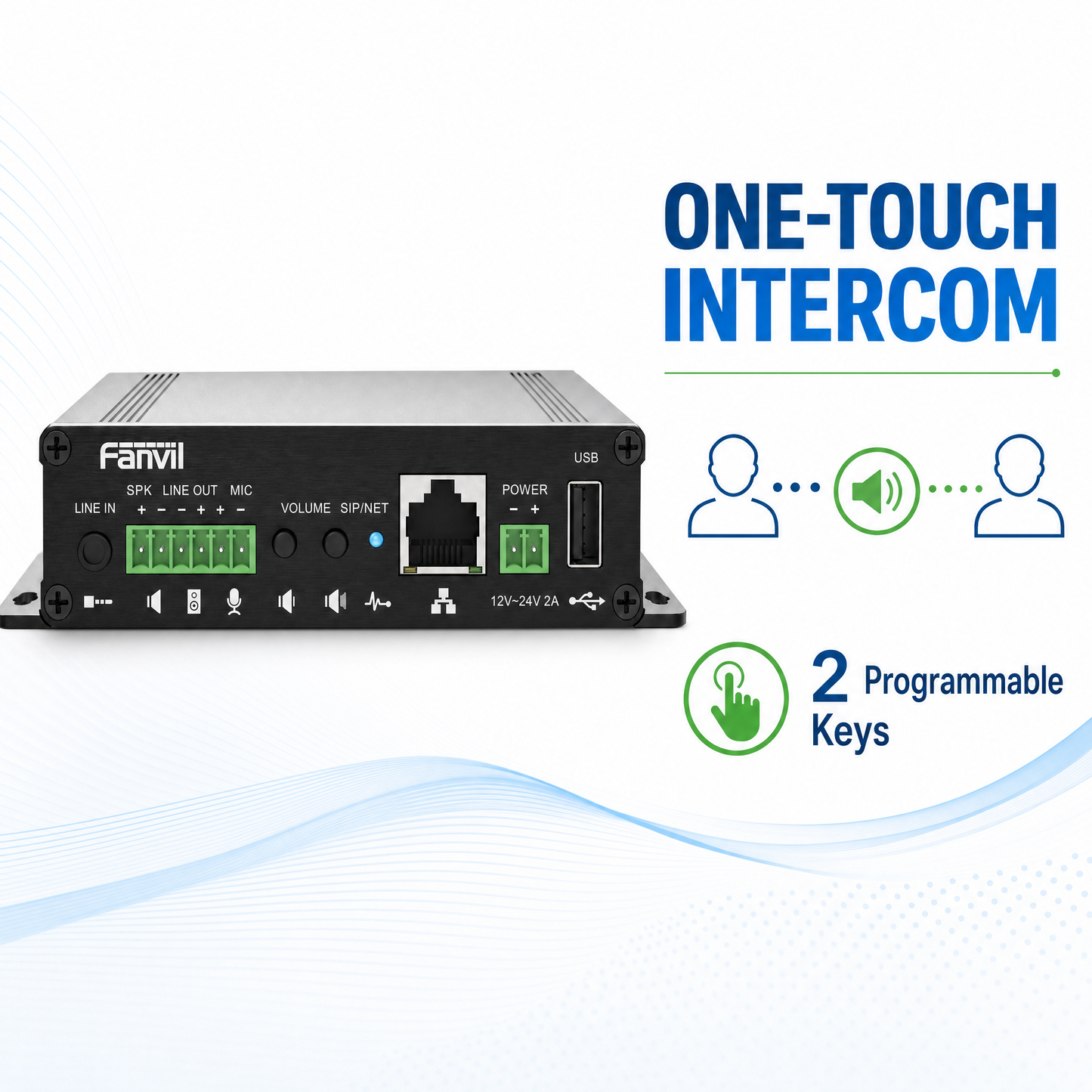 Fanvil PA3 SIP Public Address System with MP3 Broadcast for Campus, Retail & Transit Facilities