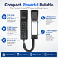 Fanvil H2U Compact IP Phone with 2 SIP Lines and PoE for Hotel Hospitality Office