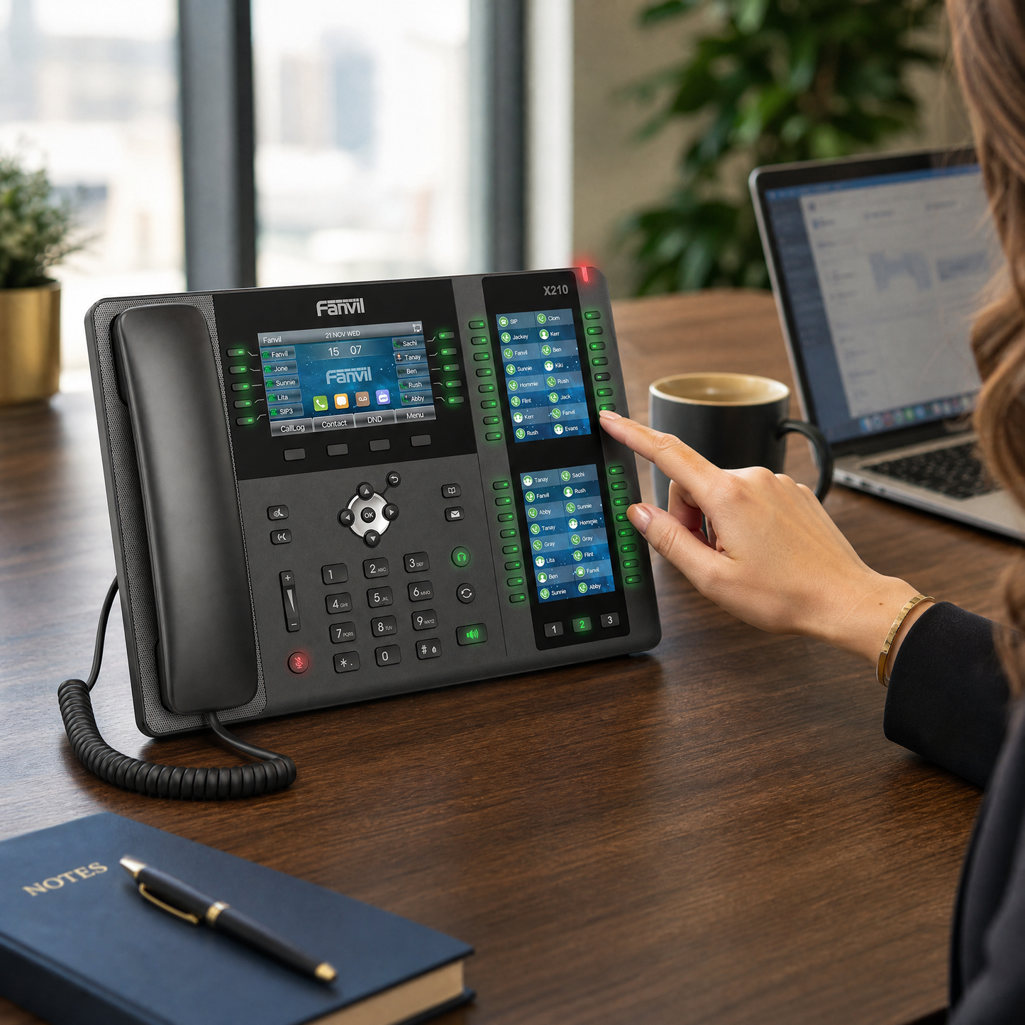 Fanvil X210i Visualization Paging Console with 20 SIP Lines and Gooseneck Microphone