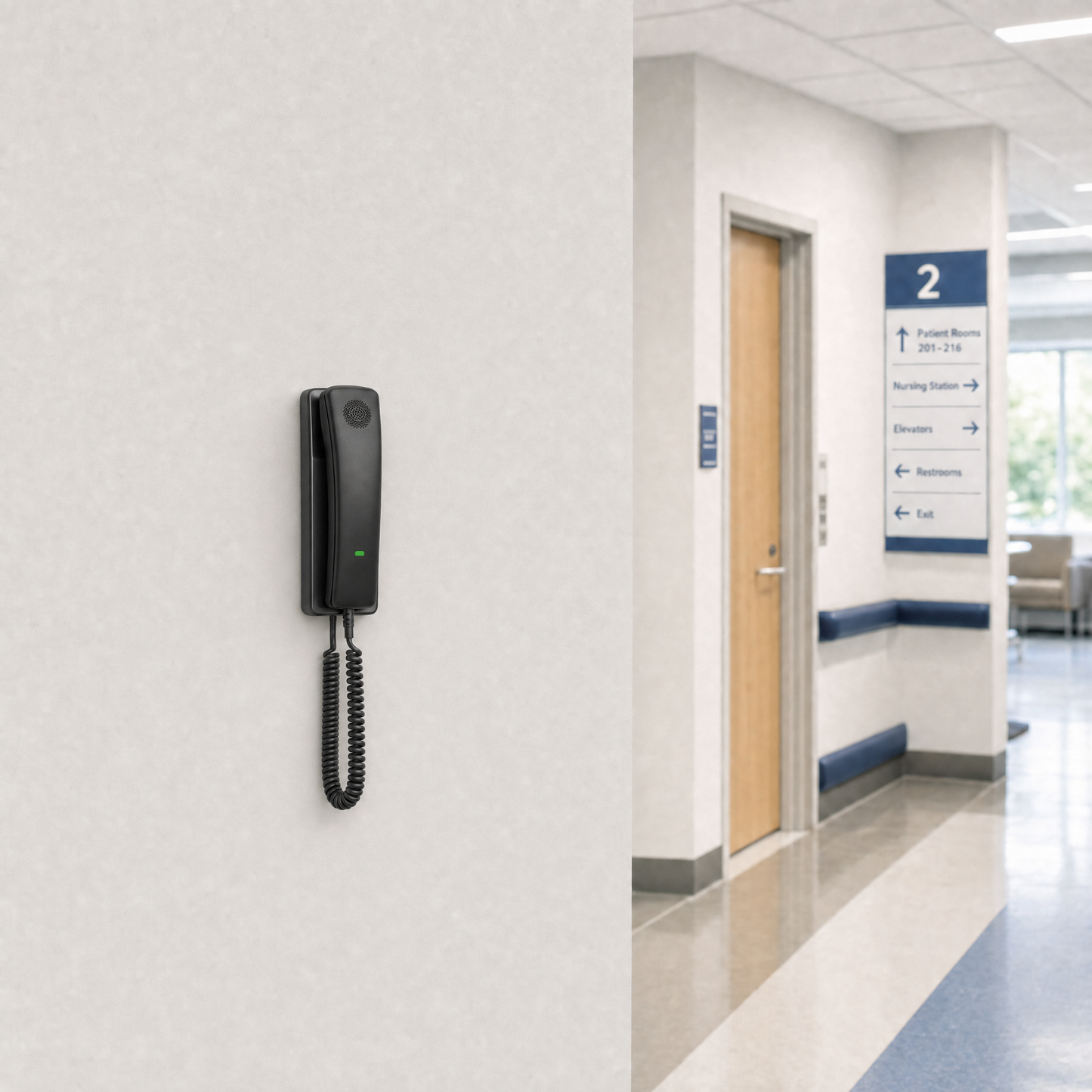 Fanvil H2U Compact IP Phone with 2 SIP Lines and PoE for Hotel Hospitality Office